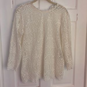 Ivory lace blouse from Zara.